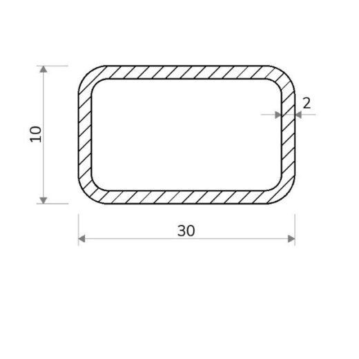 Jekl obdélníkový 30 × 10 × 2 mm – 6 m