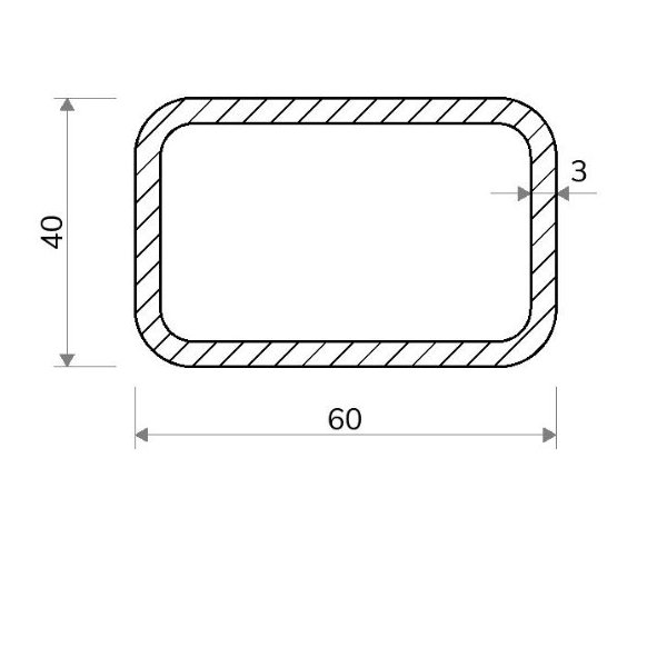 Jekl obdélníkový 60 × 40 × 3 mm – 6 m