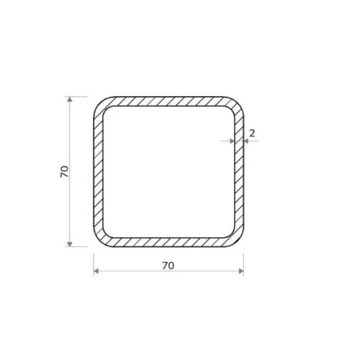 Jekl čtvercový 70 × 70 × 2 mm – 6 m