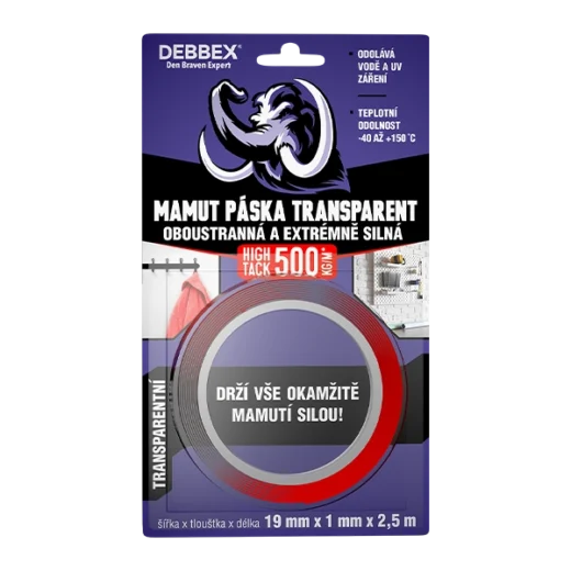 Oboustranná a extrémně silná MAMUT PÁSKA TRANSPARENT