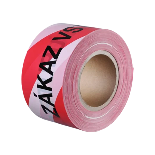Bariérová páska ZÁKAZ VSTUPU červeno - bílá - 75 mm x 250 m
