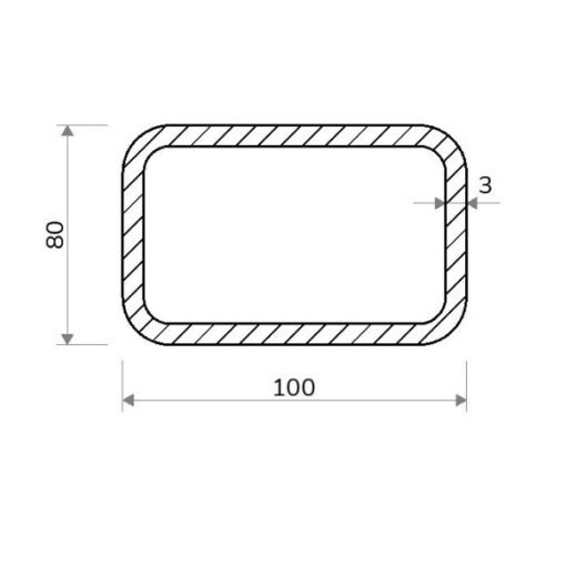 Jekl obdélníkový 100 × 80 × 3 mm – 6 m