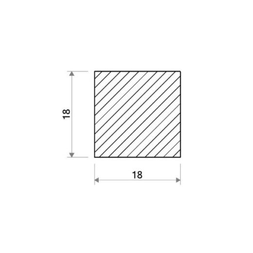 Čtvercová ocel plná 18 × 18 mm – 6 m