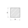 Čtvercová ocel plná 25 × 25 mm – 6 m