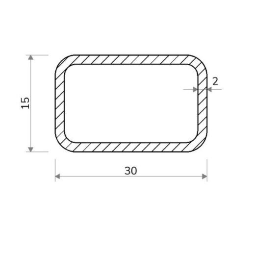 Jekl obdélníkový 30 × 15 × 2 mm – 6 m
