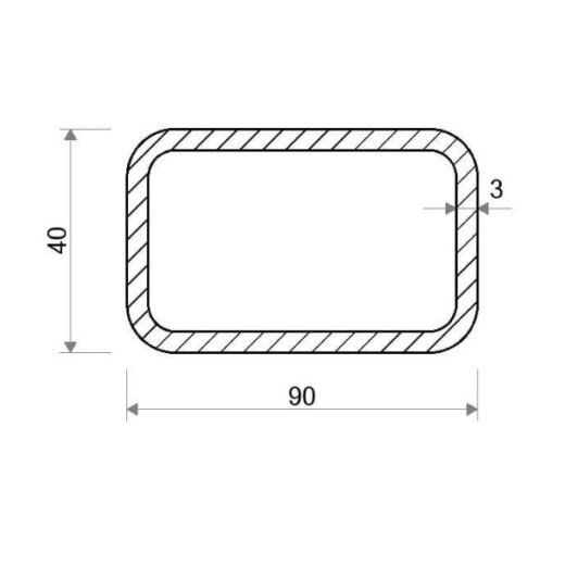 Jekl obdélníkový 90 × 40 × 3 mm – 6 m