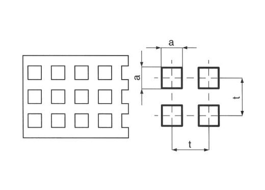 Plech děrovaný 1 mm čtvercový otvor 10 mm řadová rozteč 12 mm (1x2m) - Image 2