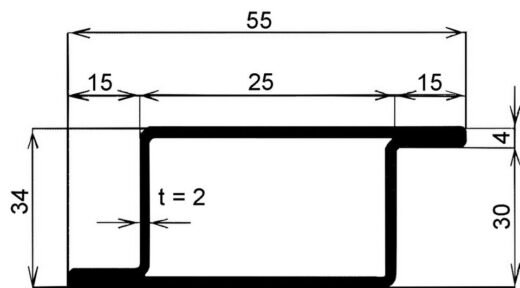 Jekl Z malý praporkový 55 x 25 x 34 x 2 mm – 6 m