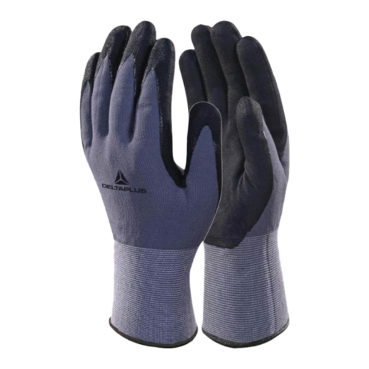 Spandex rukavice úpletové Nitril/PU šedo-černé – velikost 9