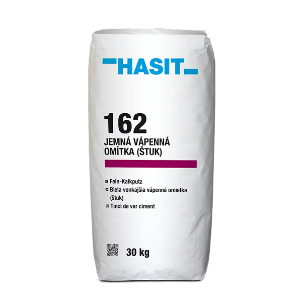 HASIT 162 — jemná vápenná omítka (štuk) 0–0,5 mm — 30 kg