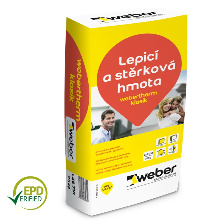 Lepící a štěrkovací lepidlo webertherm klasik - 25 kg