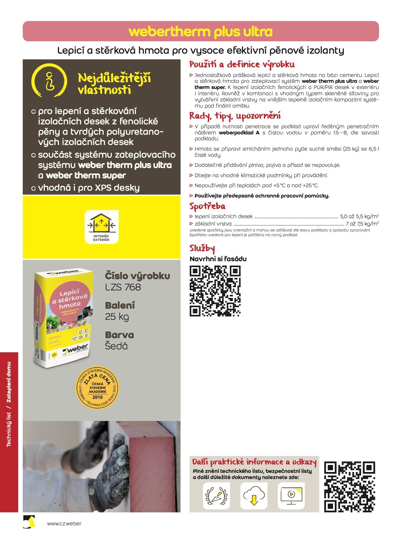 Lepidlo webertherm plus ultra – 25 kg